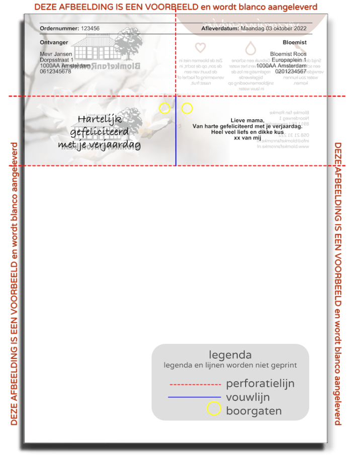 Eigen ontwerp Orderbonnen bloemist Blomke fan Romke