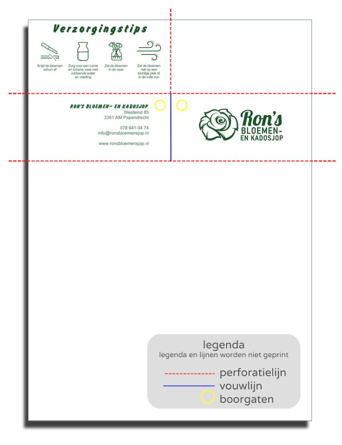 Eigen ontwerp Orderbonnen bloemist Ron's Bloemensjop